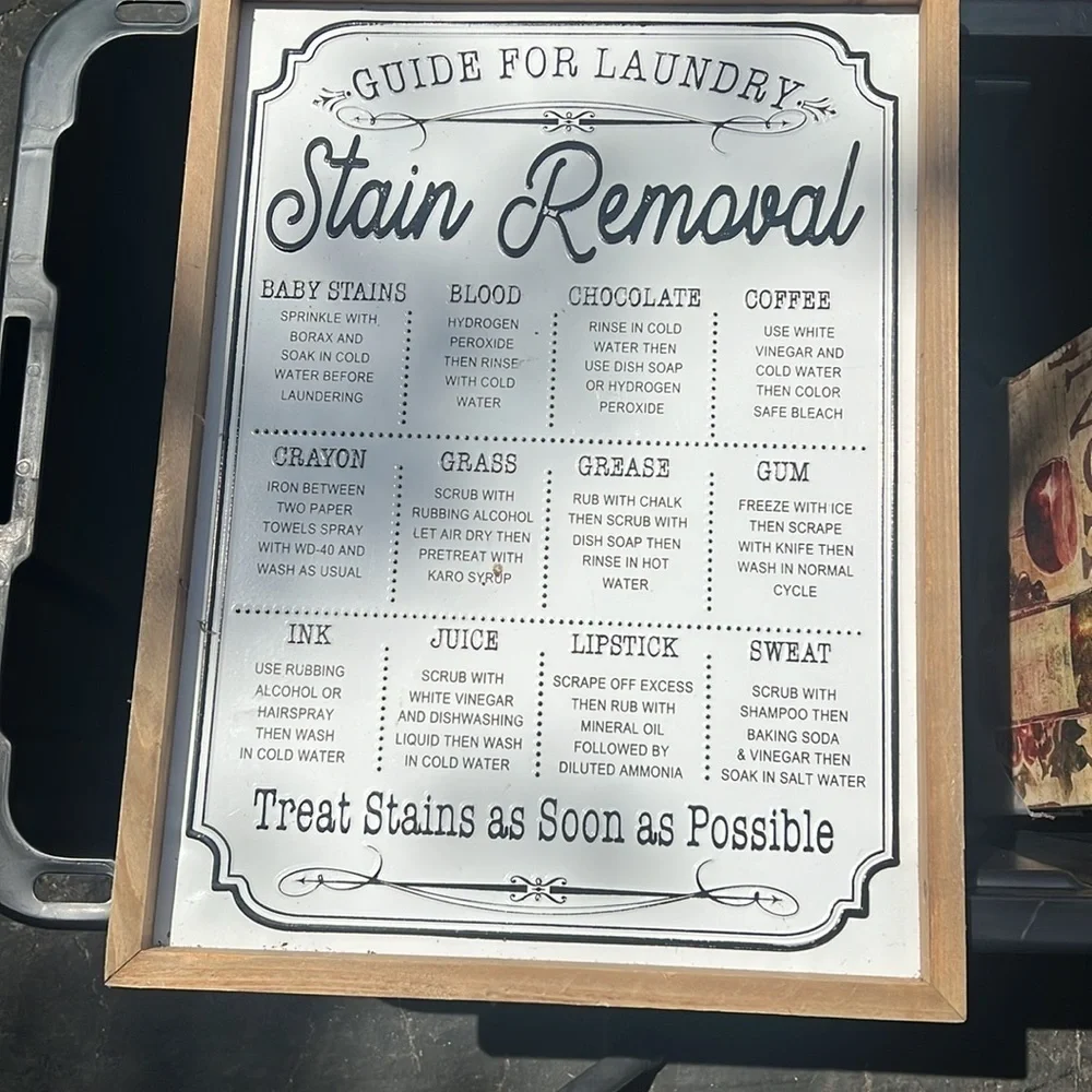 Guide for Laundry Stain Removal Sign - Picture 4 of 5